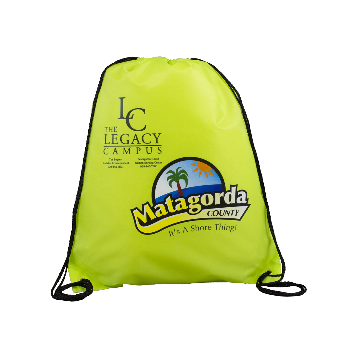 "Ventoux" 210D Polyester Drawstring Cinch Pack Backpack 1