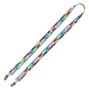 "OWEN" 3/4" Import Air Ship Width Dual Attachment SuperSoft Polyester MultiColor Sublimation Lanyard 1 "OWEN" 3/4" Import Air Ship Width Dual Attachment SuperSoft Polyester MultiColor Sublimation Lanyard 1