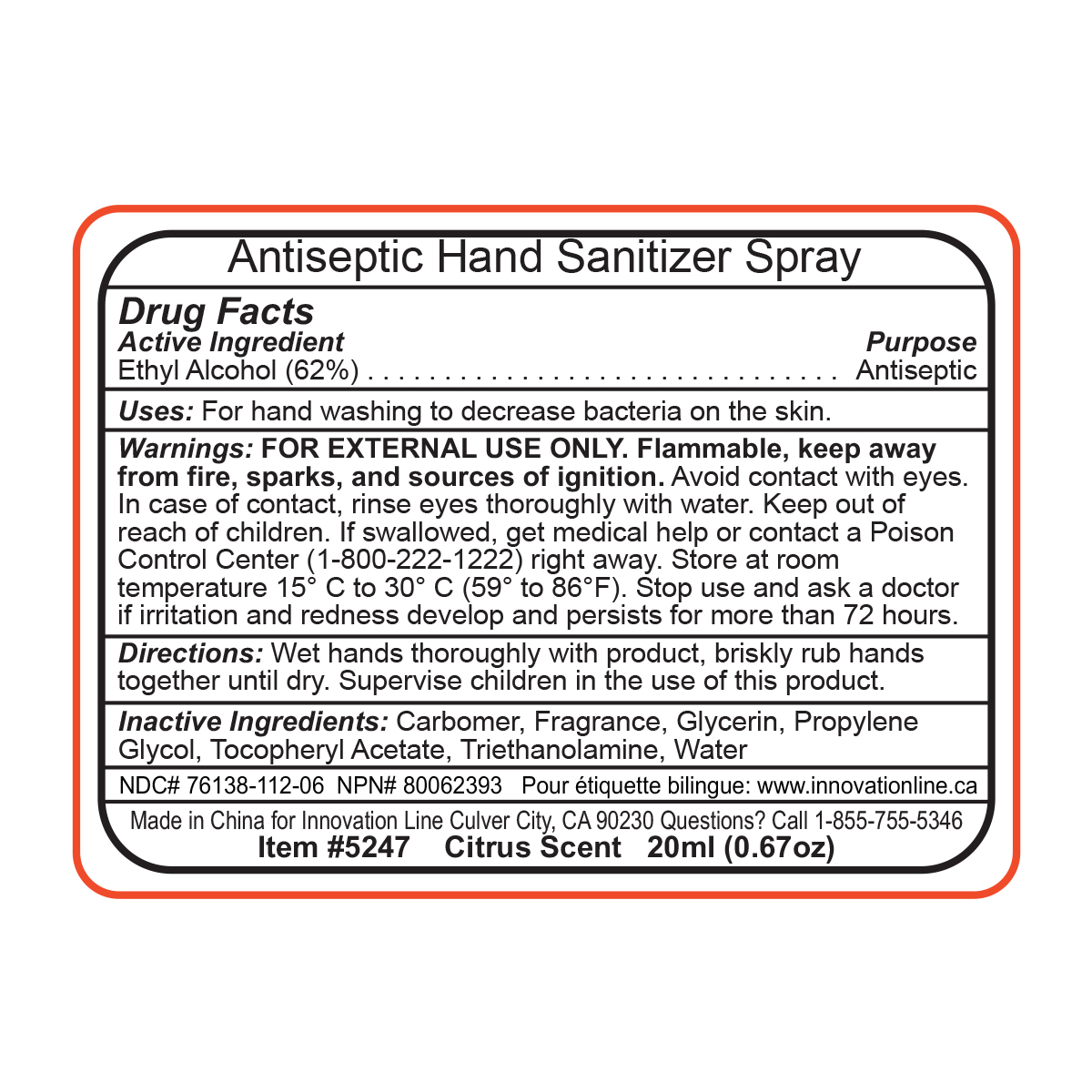 "SanCard" 20 ml. Antibacterial Hand Sanitizer Spray in Credit Card Shape Bottle(Spot Color Print) 1