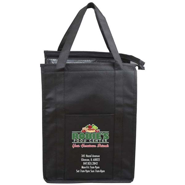 12"W x 16"H x 10"Gusset - "SUPER COOLER" Large Insulated Cooler Zipper Tote Bag 1
