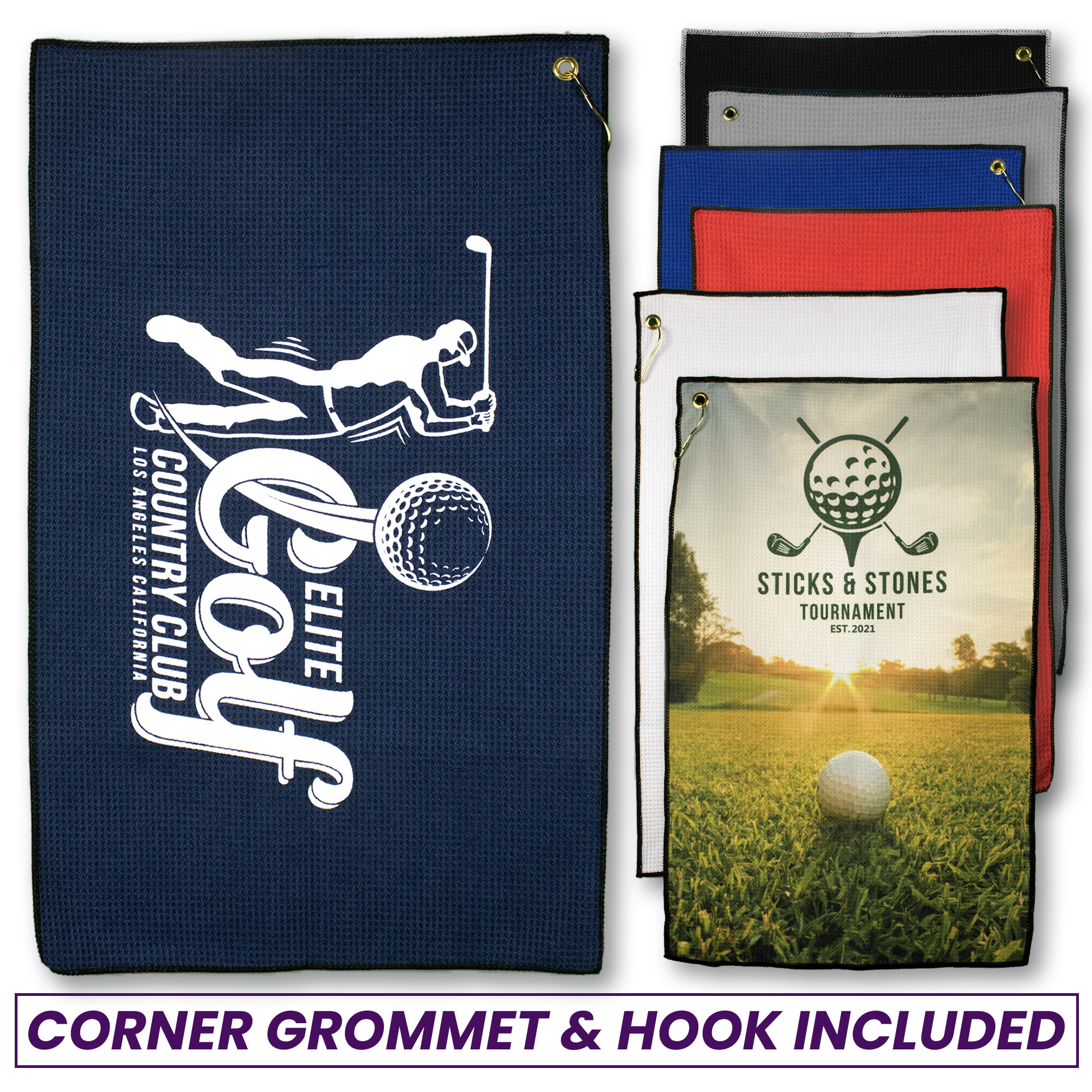 Microfiber Waffle Golf Towel (Screen Print) 1 Microfiber Waffle Golf Towel (Screen Print) 1