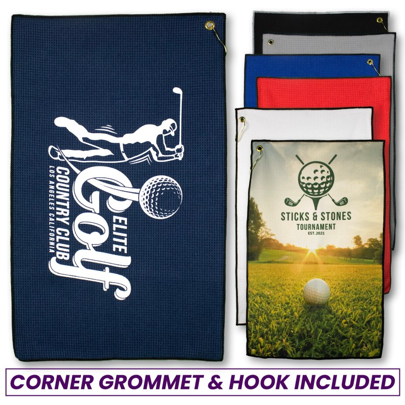 Microfiber Waffle Golf Towel (Screen Print) 1 Microfiber Waffle Golf Towel (Screen Print) 1