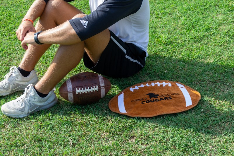 Fiber Reactive Football Shaped Sport Towel (Screen Print) 1 Fiber Reactive Football Shaped Sport Towel (Screen Print) 1