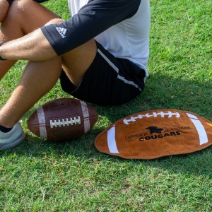 Fiber Reactive Football Shaped Sport Towel (Screen Print) 1 Fiber Reactive Football Shaped Sport Towel (Screen Print) 1
