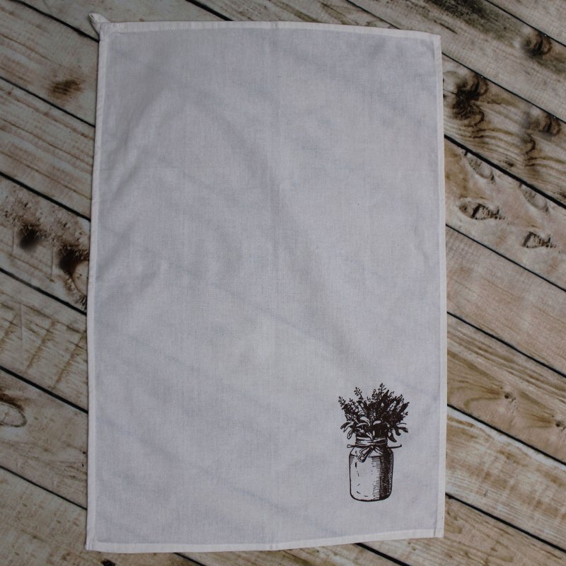 Tea Towel Flour Sack with loop (Screen Print) 1 Tea Towel Flour Sack with loop (Screen Print) 1
