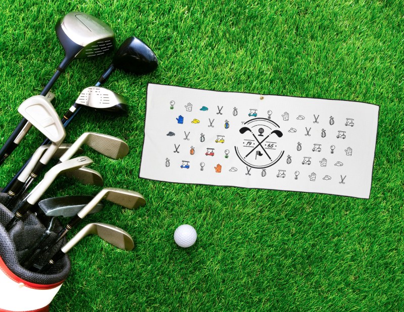 Microfiber Waffle Small Golf Towel (Color Splash) 1 Microfiber Waffle Small Golf Towel (Color Splash) 1