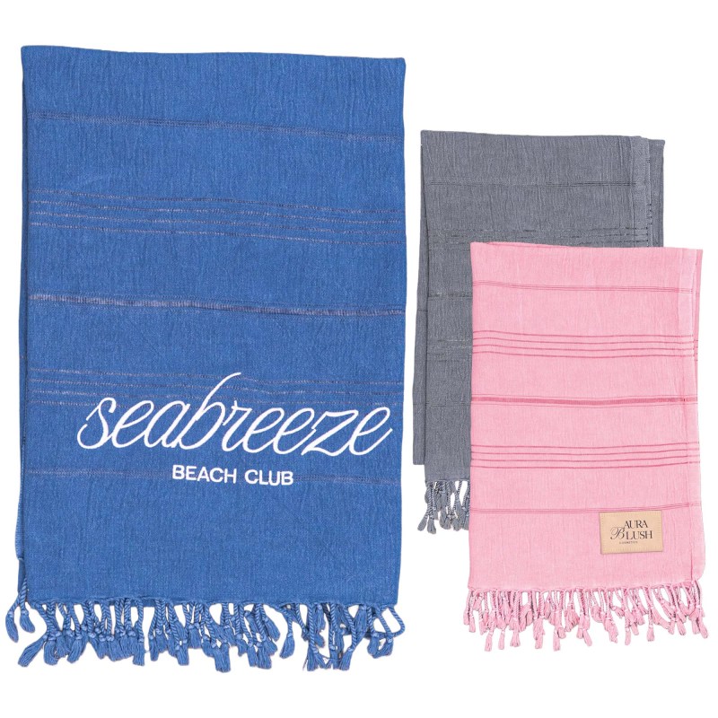 Stone Washed Demin Peshtemal Towel 1 Stone Washed Demin Peshtemal Towel 1