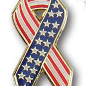 "US Flag Ribbon" Stock Cutout Pin 1 "US Flag Ribbon" Stock Cutout Pin 1