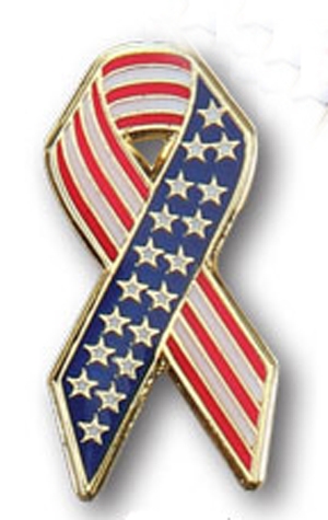 "US Flag Ribbon" Stock Cutout Pin 1 "US Flag Ribbon" Stock Cutout Pin 1
