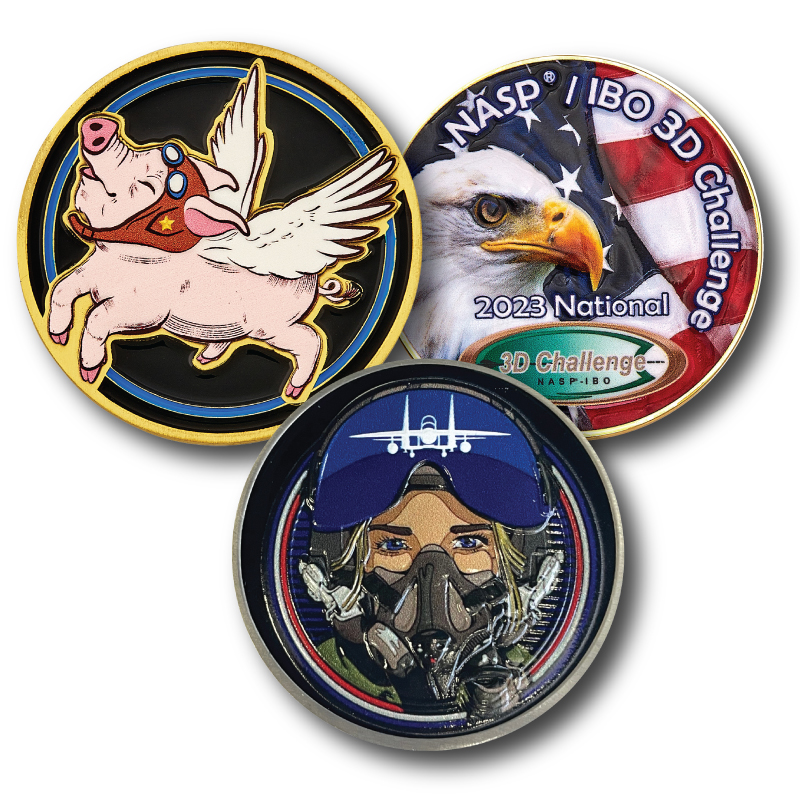 1 3/4" (1.75") UV Print Custom Challenge Coin Double Sided Struck Brass 1