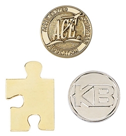 1 1/8" (1.125") Die Struck High Polish Lapel Pin 1 1 1/8" (1.125") Die Struck High Polish Lapel Pin 1