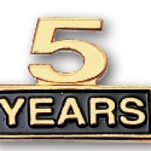 "Five Years " Stock Cutout Pin 1 "Five Years " Stock Cutout Pin 1