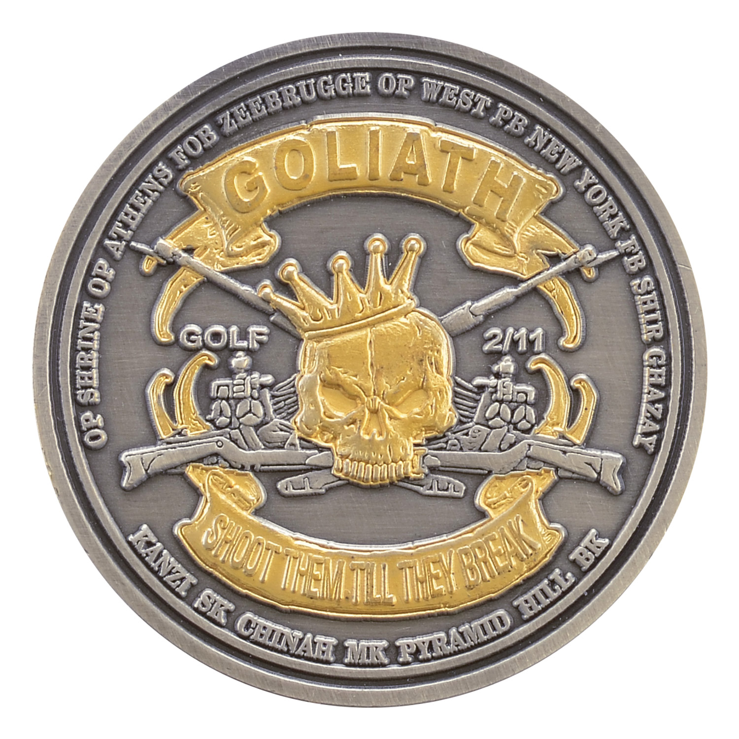 2 1/4" (2.25") Custom Challenge Coin Double Sided Struck Brass 1