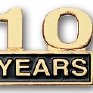 "Ten Years" Stock Cutout Pin 1 "Ten Years" Stock Cutout Pin 1