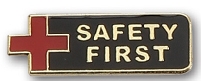 "Safety First" Rectangle Stock Pin 1 "Safety First" Rectangle Stock Pin 1