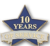 10 Years of Service Stock Pin 1 10 Years of Service Stock Pin 1
