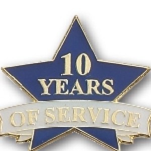 10 Years of Service Stock Pin 1 10 Years of Service Stock Pin 1