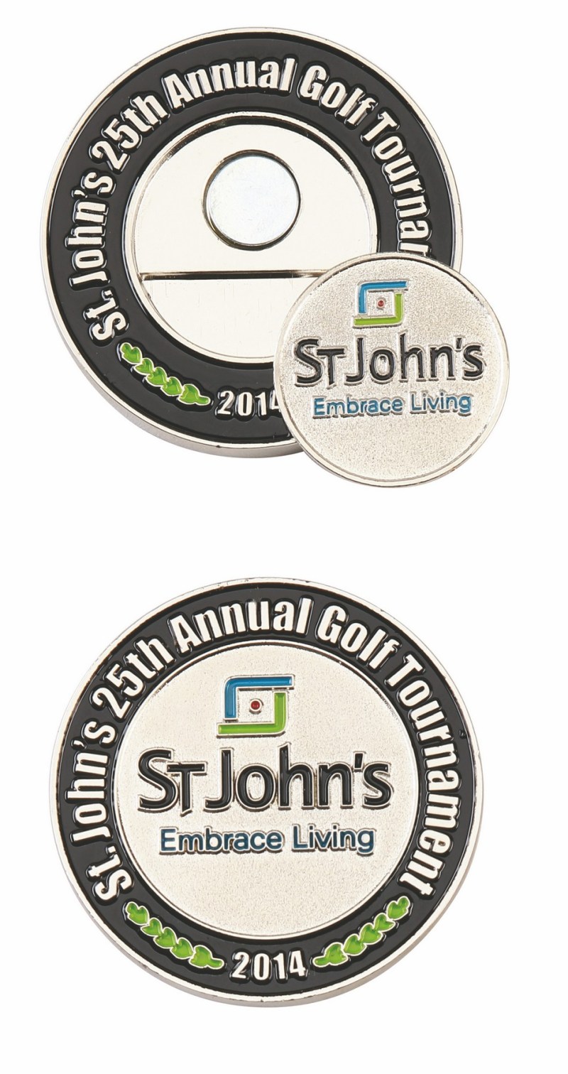 Custom Double Sided Coin w/ Golf Ball Marker 1 Custom Double Sided Coin w/ Golf Ball Marker 1
