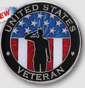 "United States Veteran" Round Stock Pin 1 "United States Veteran" Round Stock Pin 1