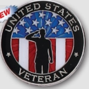 "United States Veteran" Round Stock Pin 1 "United States Veteran" Round Stock Pin 1