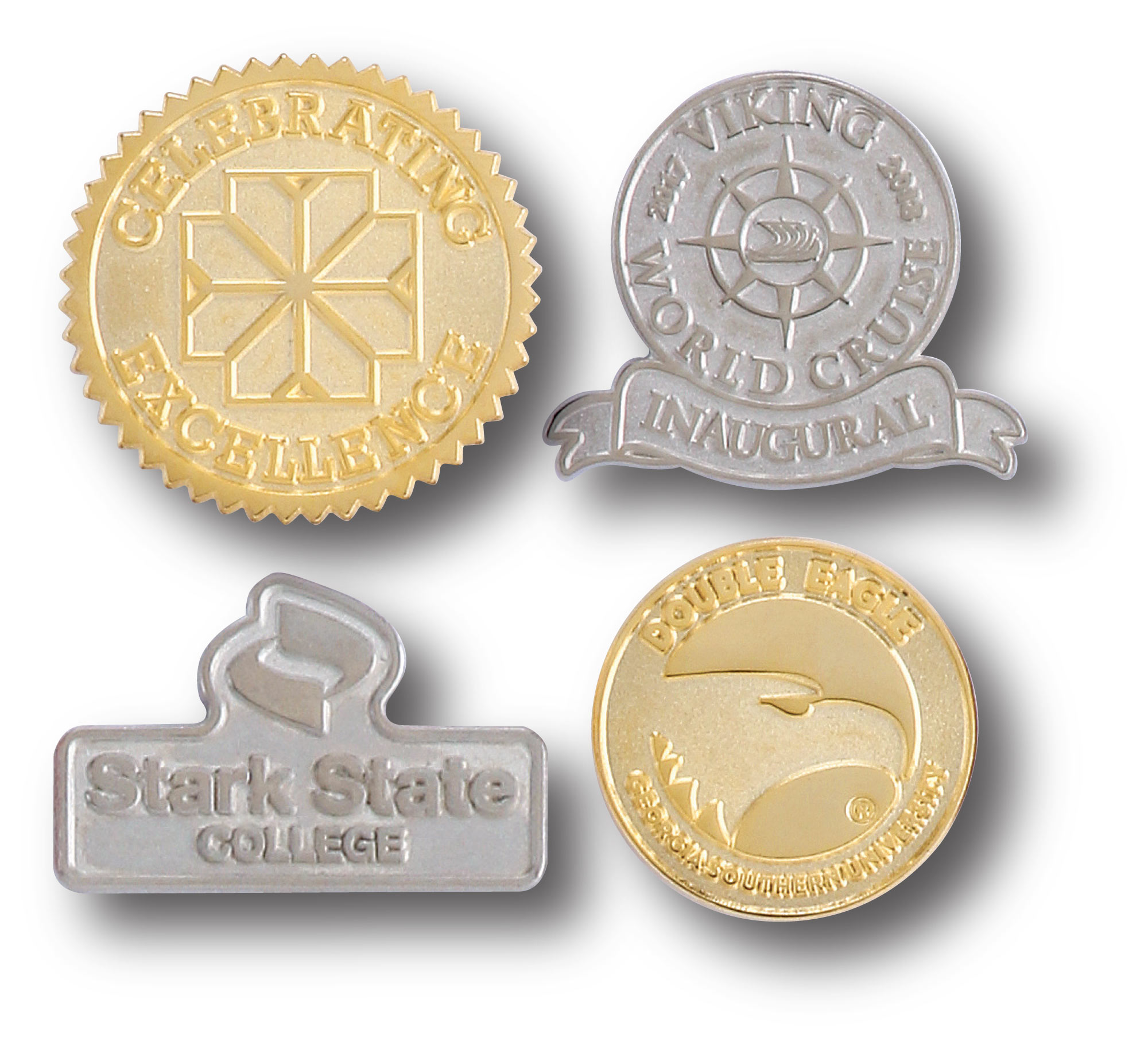 1 5/8" (1.625") Die Struck Sandblast Lapel Pin 1