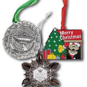 Custom Cast Holiday Ornaments 3.5mm Thick With Ribbon Double Sided 3" 1 Custom Cast Holiday Ornaments 3.5mm Thick With Ribbon Double Sided 3" 1