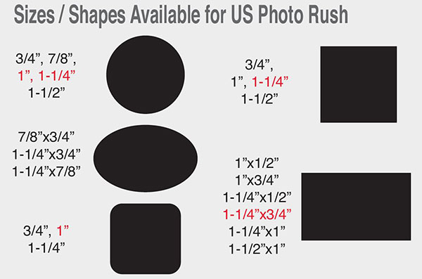 7/8" (0.875") Round USA Printed Rush Photo Lapel Pin (4 Days) 1