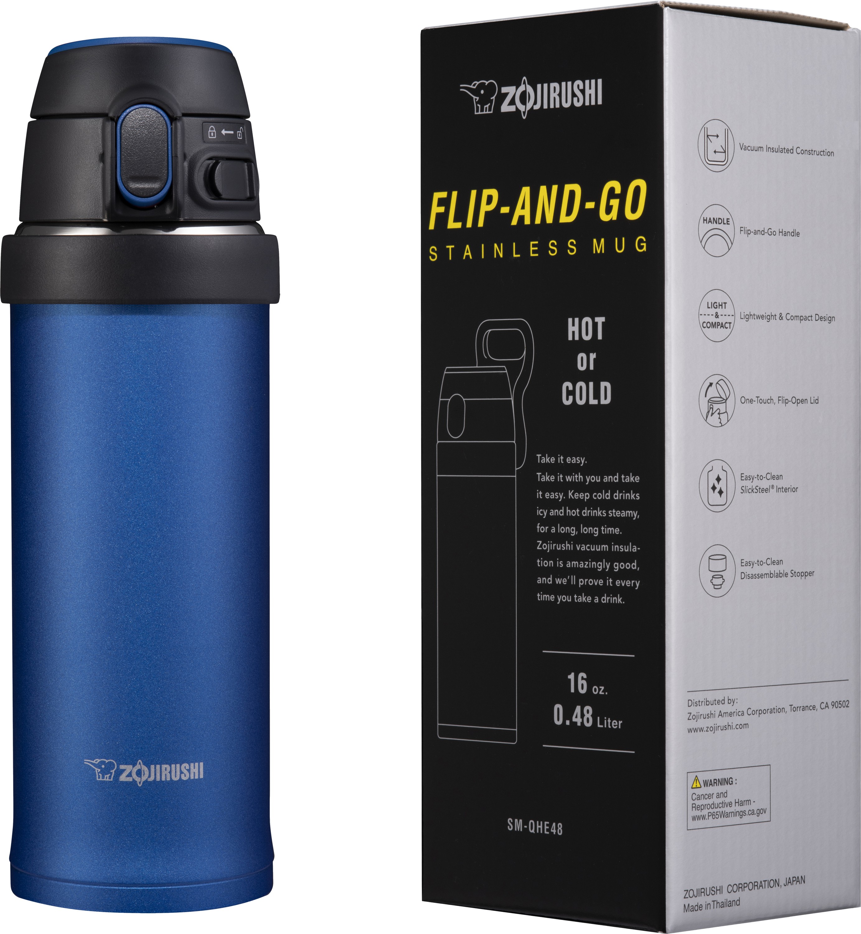 Flip-and-Go Stainless Mug SM-QHE 1