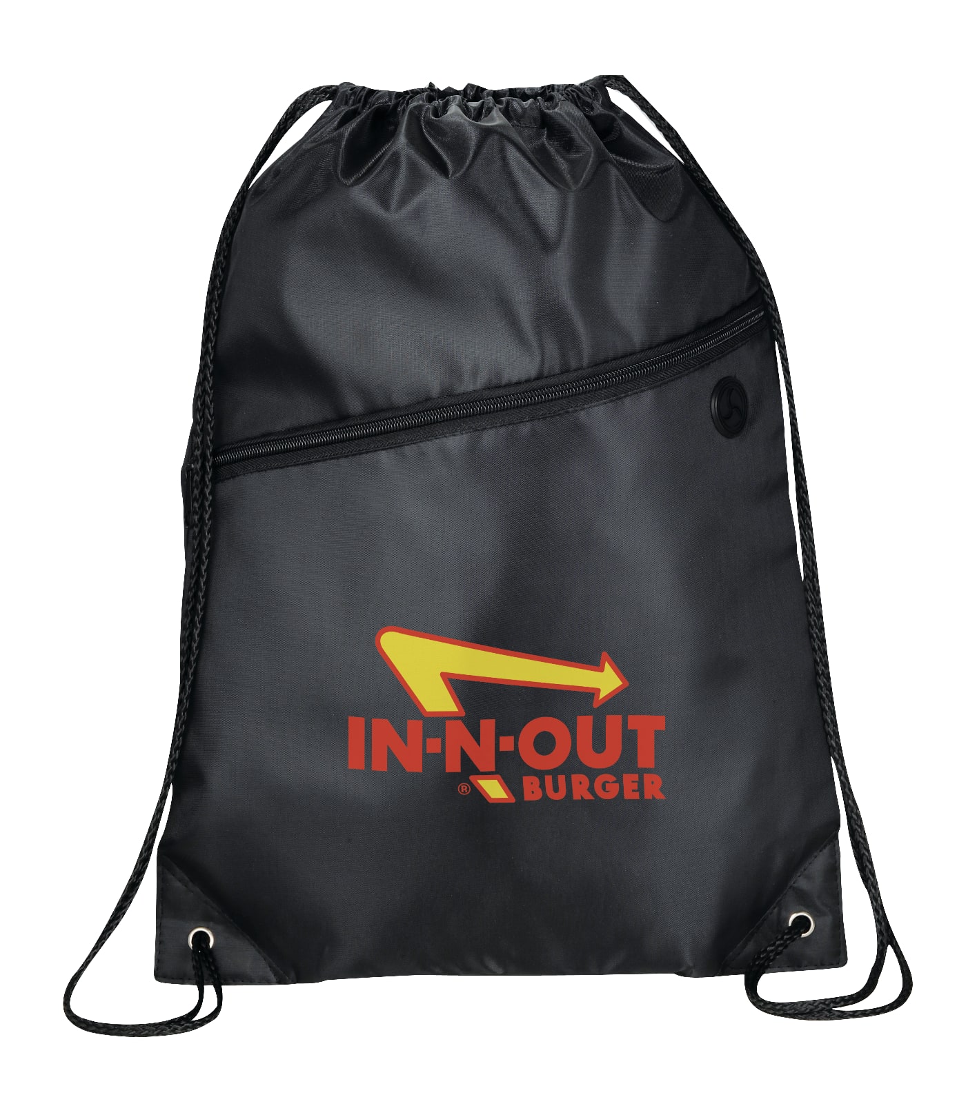 Robin Drawstring Polyester Bag with Front Zipper Pocket 1