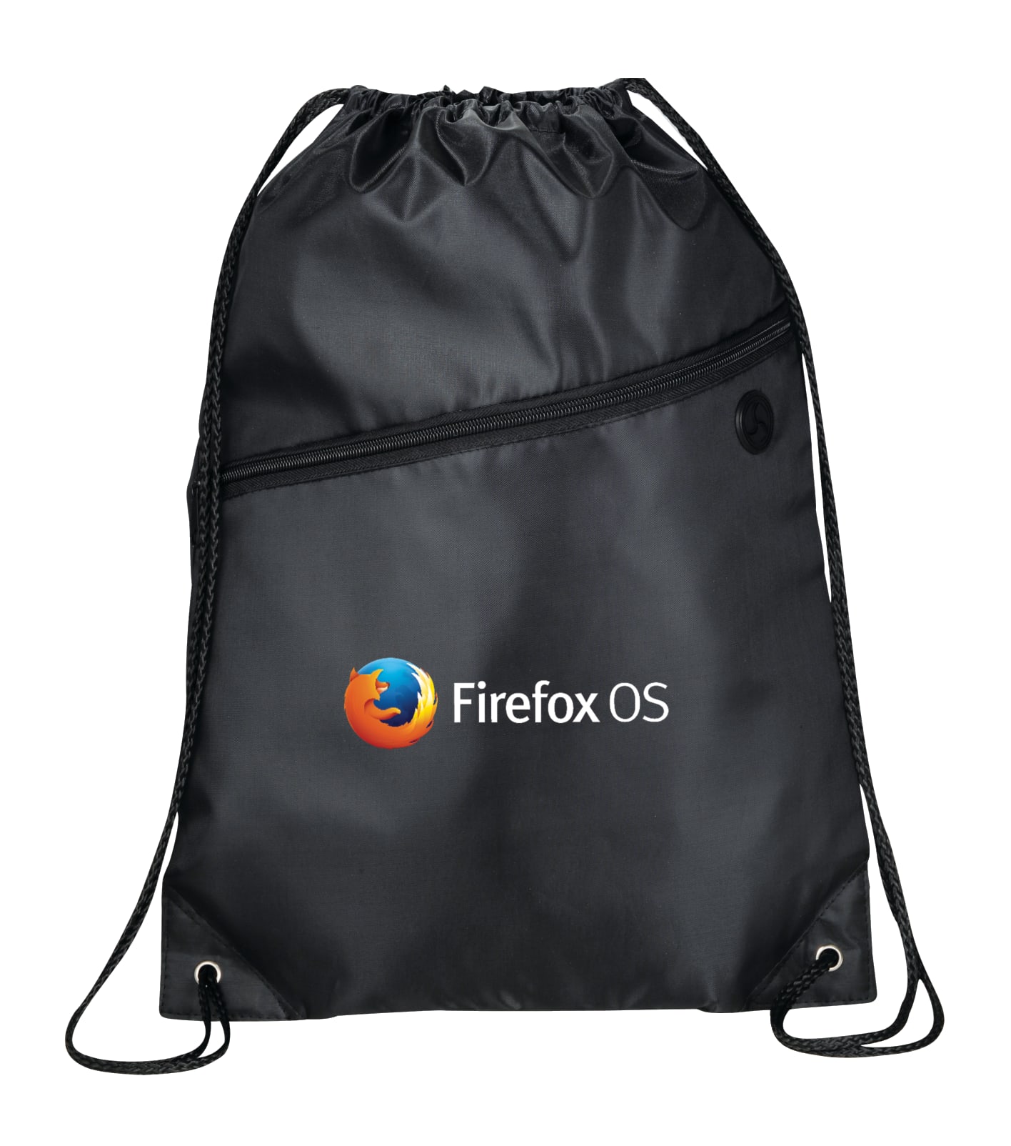 Robin Drawstring Polyester Bag with Front Zipper Pocket 1