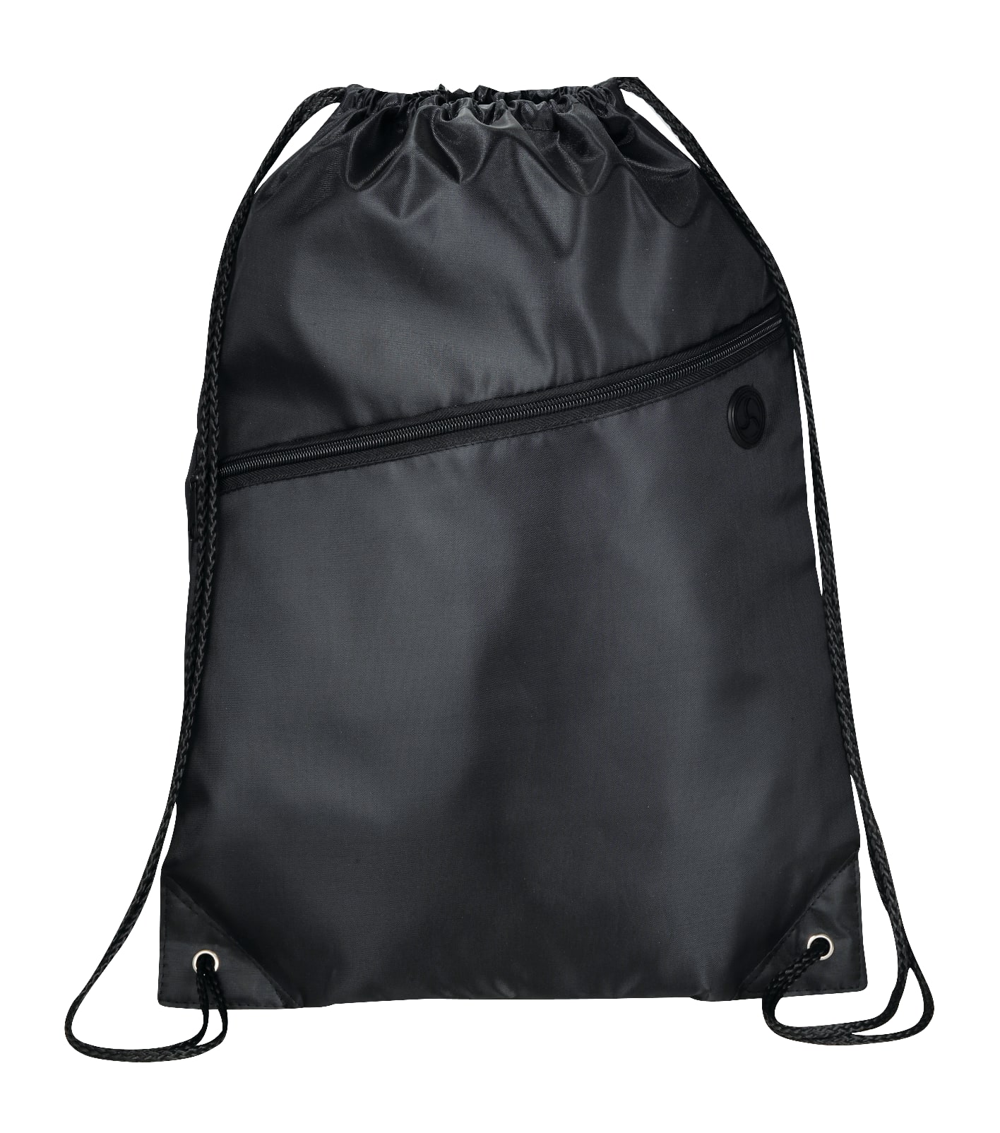 Robin Drawstring Polyester Bag with Front Zipper Pocket 1