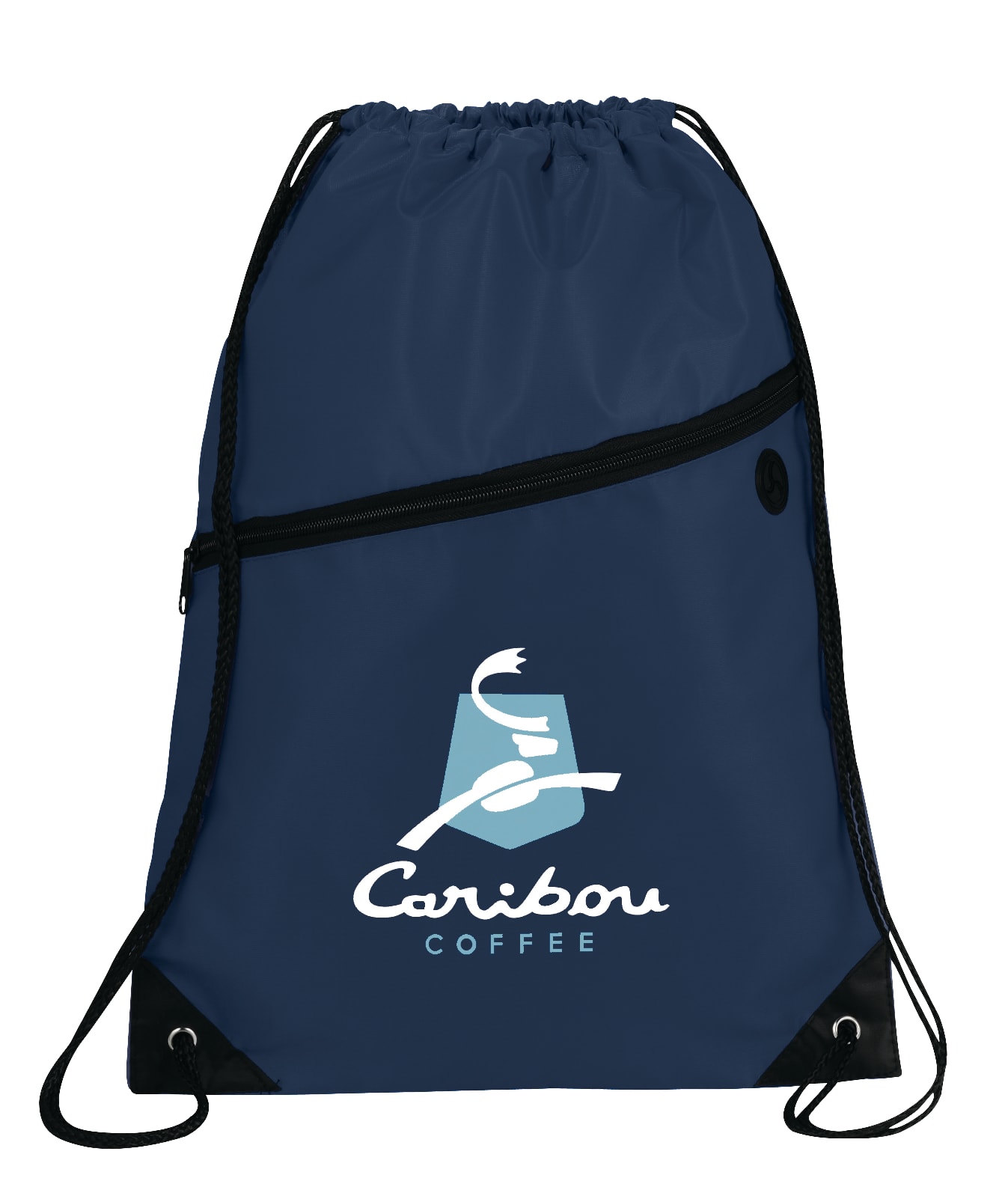 Robin Drawstring Polyester Bag with Front Zipper Pocket 1
