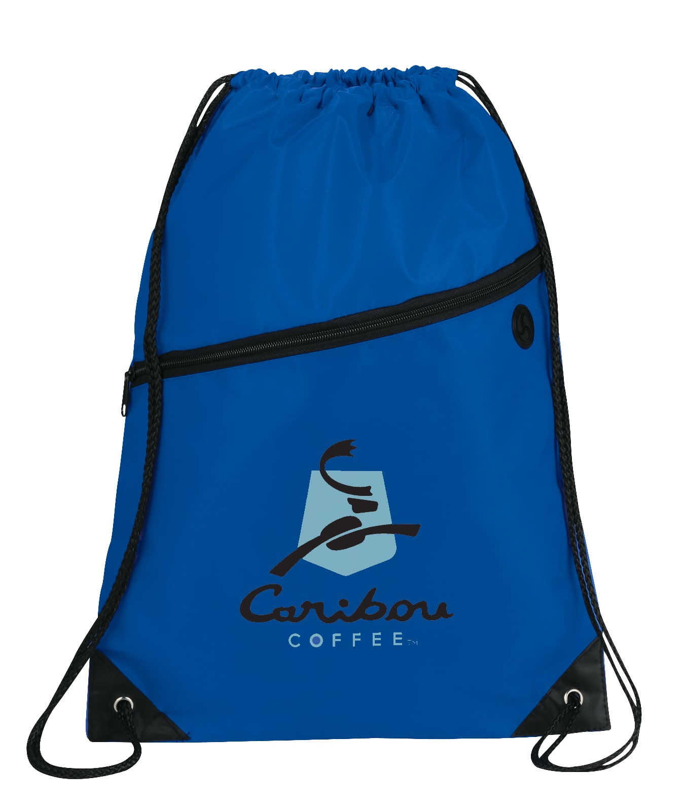 Robin Drawstring Polyester Bag with Front Zipper Pocket 1
