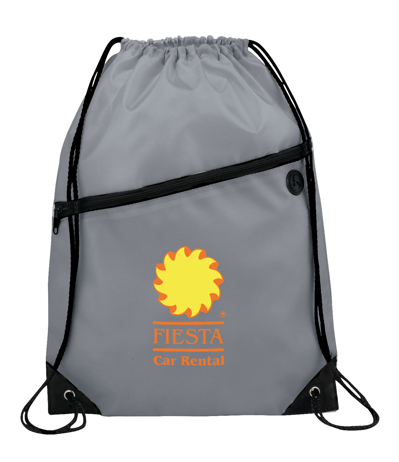 Robin Drawstring Polyester Bag with Front Zipper Pocket 1