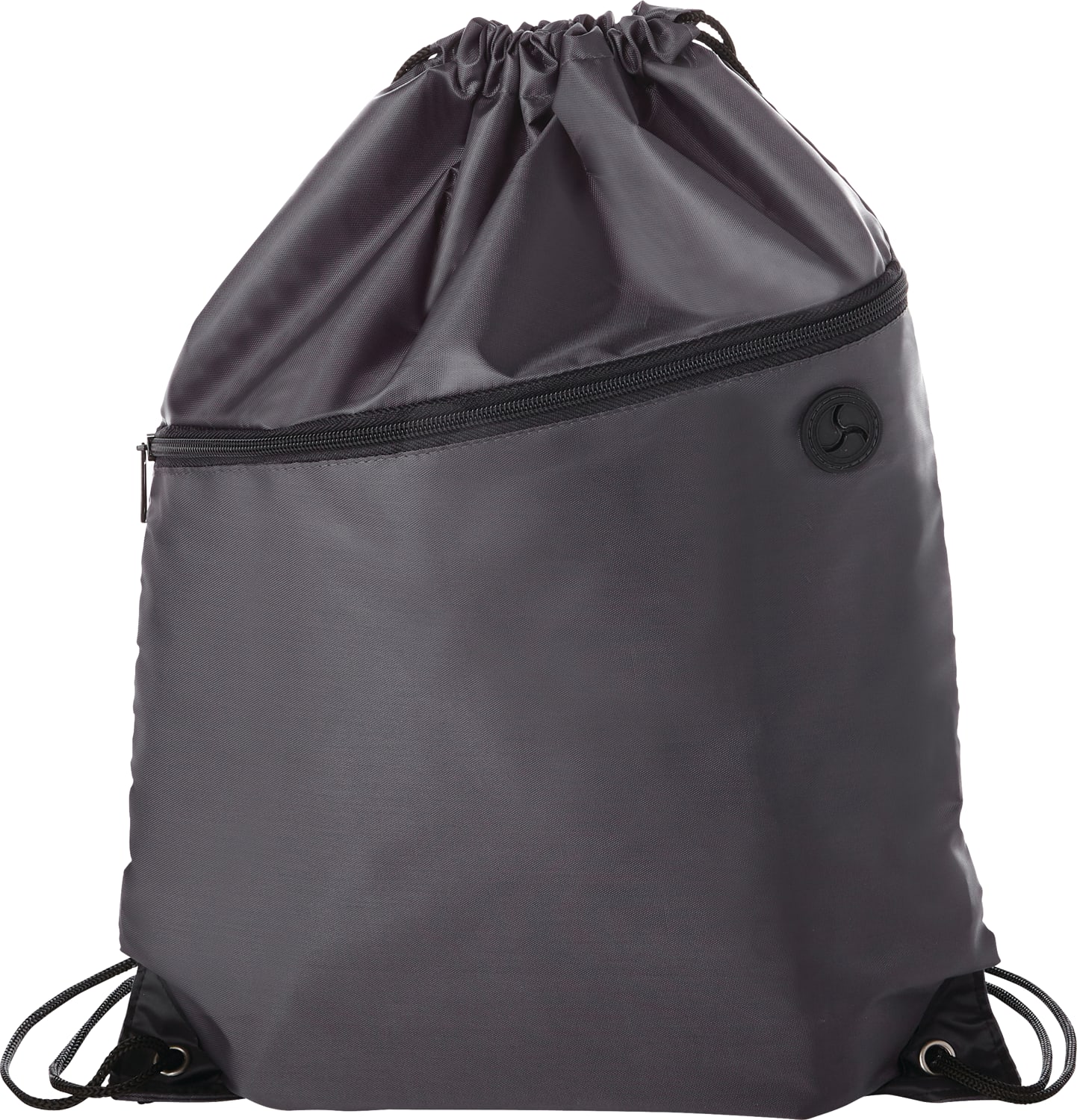 Robin Drawstring Polyester Bag with Front Zipper Pocket 1