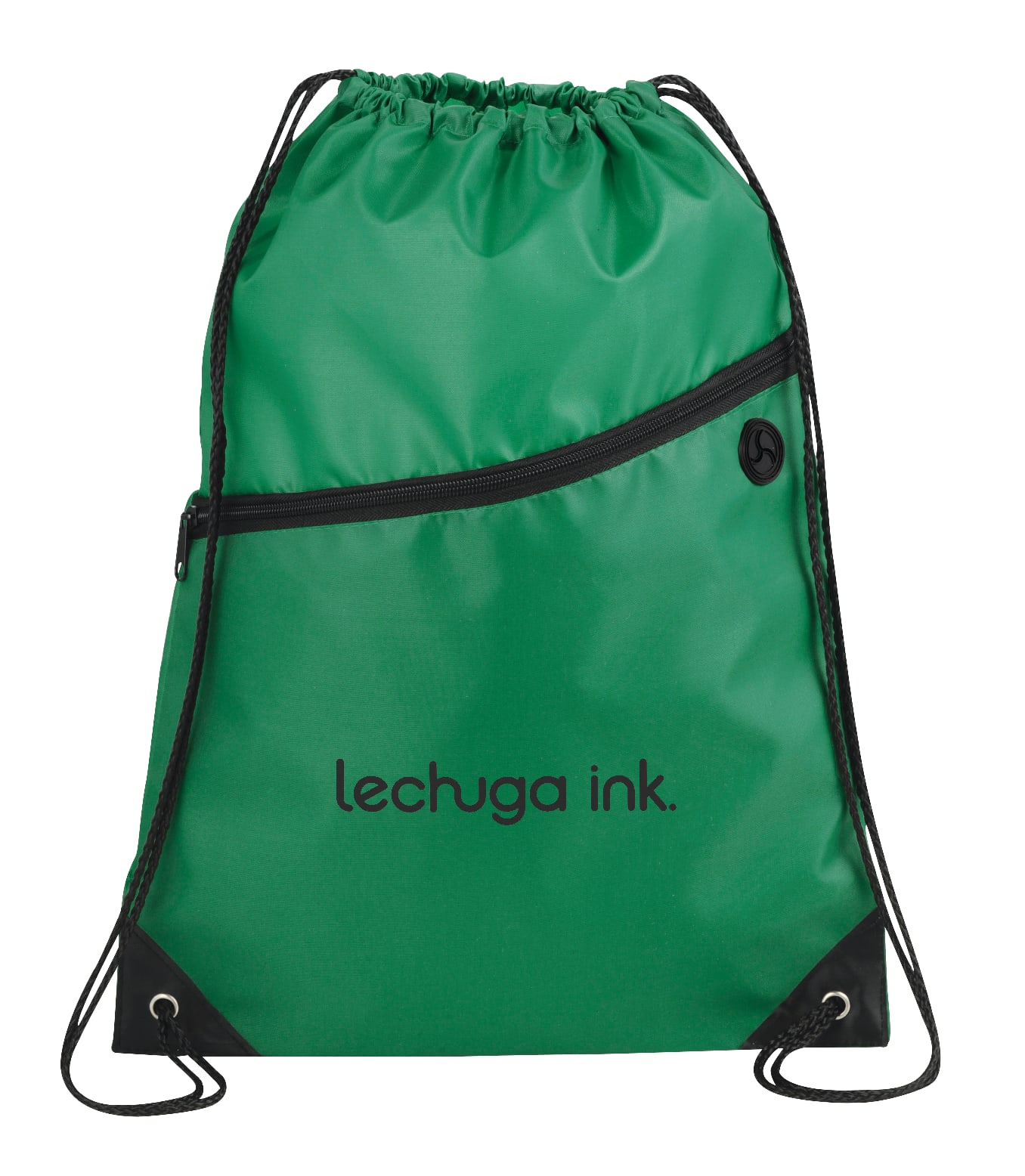 Robin Drawstring Polyester Bag with Front Zipper Pocket 1