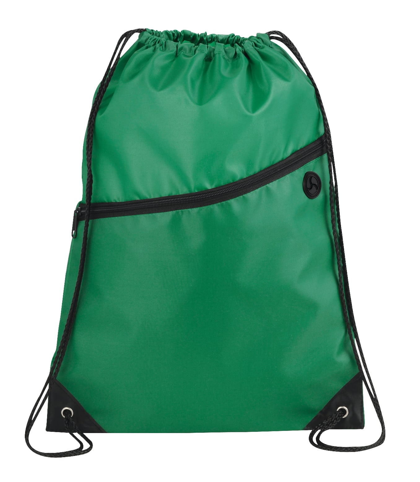 Robin Drawstring Polyester Bag with Front Zipper Pocket 1
