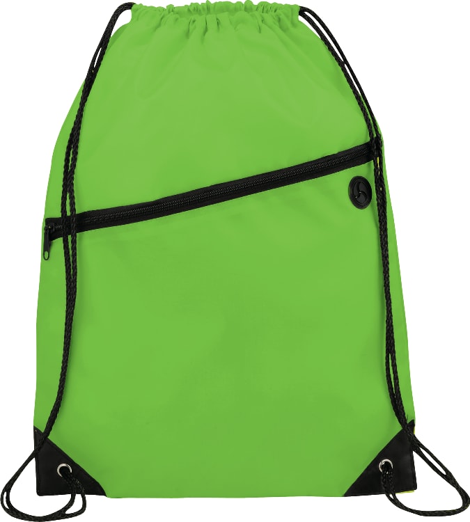 Robin Drawstring Polyester Bag with Front Zipper Pocket 1