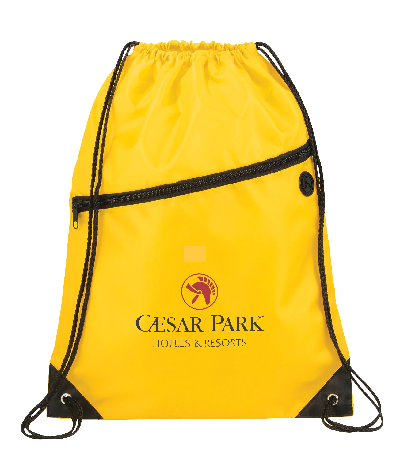 Robin Drawstring Polyester Bag with Front Zipper Pocket 1