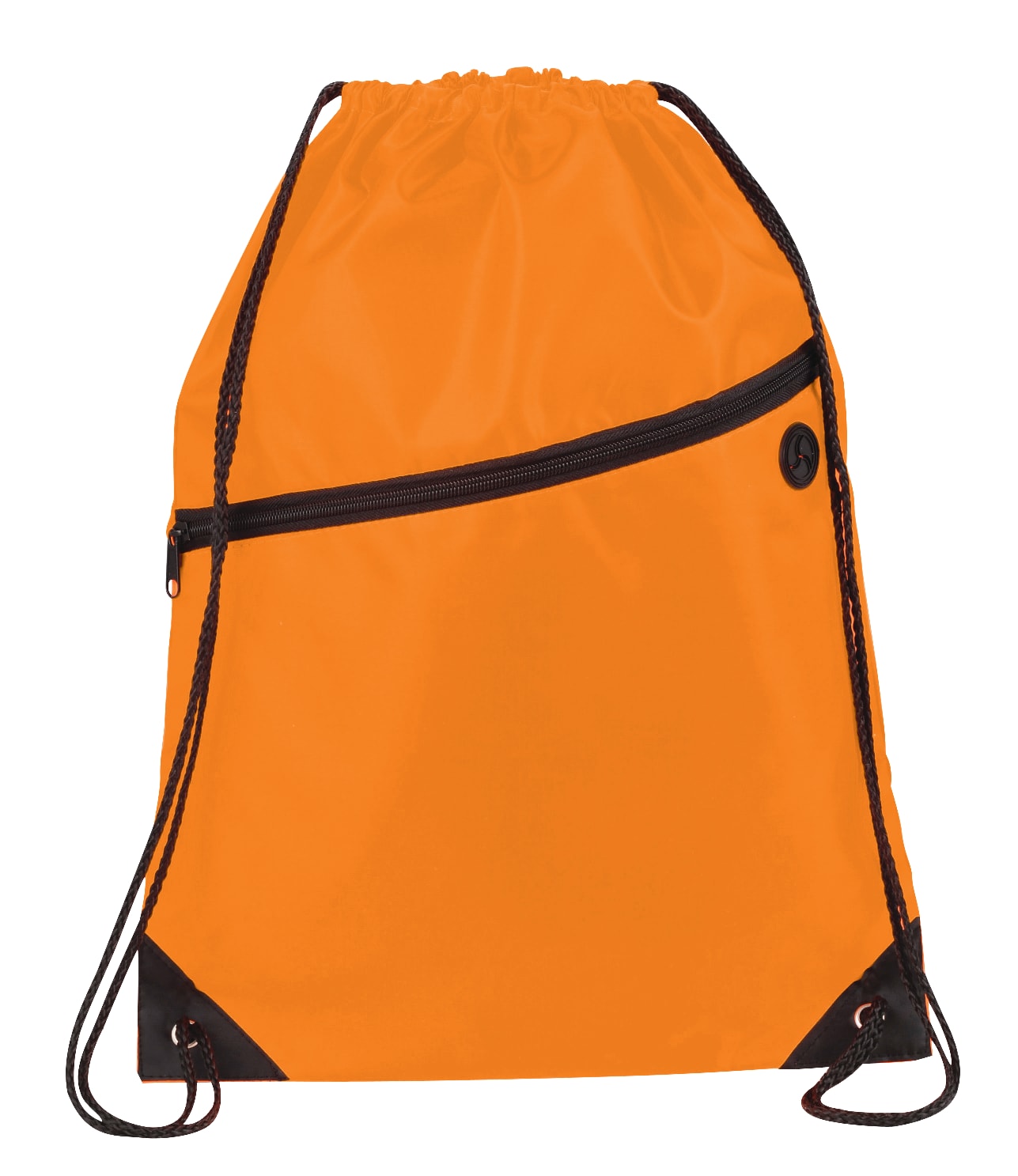 Robin Drawstring Polyester Bag with Front Zipper Pocket 1