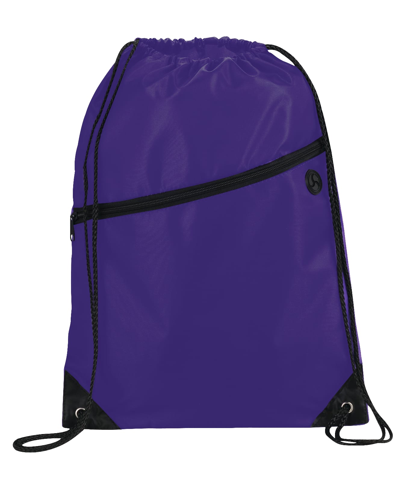 Robin Drawstring Polyester Bag with Front Zipper Pocket 1
