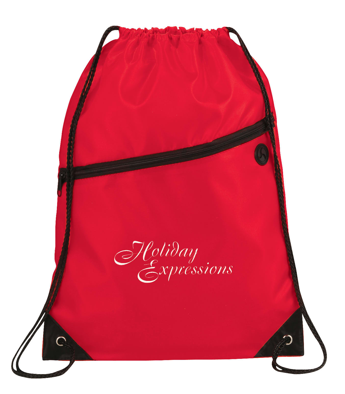 Robin Drawstring Polyester Bag with Front Zipper Pocket 1