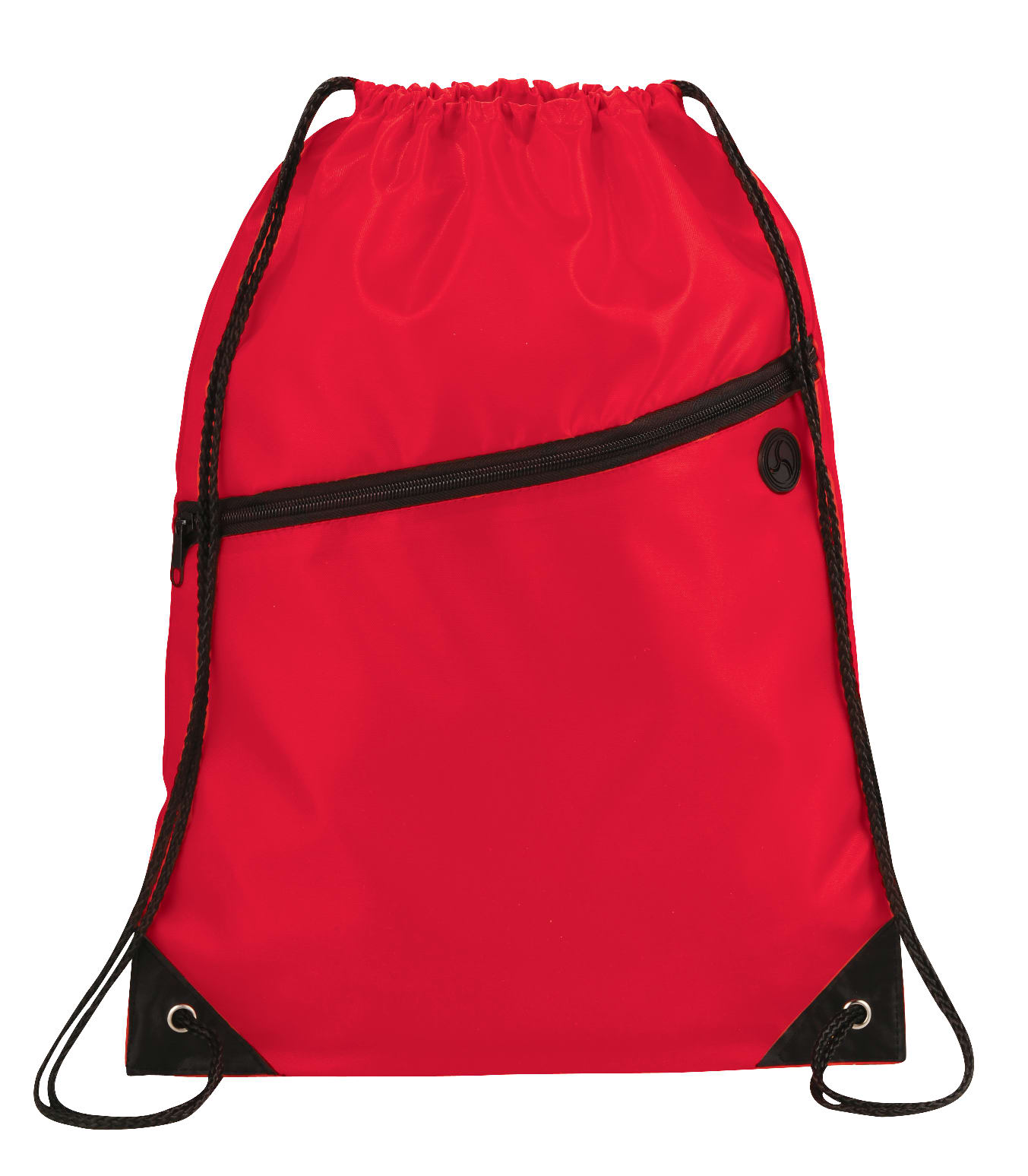 Robin Drawstring Polyester Bag with Front Zipper Pocket 1