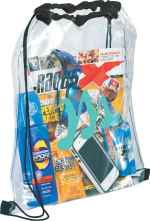 Rally Clear Drawstring Bag - SM-7200BKAngle-Right Rally Clear Drawstring Bag - SM-7200BKAngle-Right