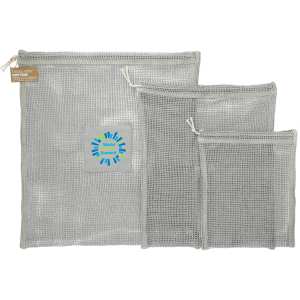 Recycled Cotton Mesh Cinch Pouch Set 1 Recycled Cotton Mesh Cinch Pouch Set 1