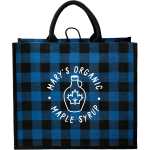 Buffalo Plaid Printed Jute Tote 1 Buffalo Plaid Printed Jute Tote 1