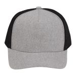 Recycled Cotton Canvas 5 Panel Mesh Back Ballcap - Graphite Gray/Black Recycled Cotton Canvas 5 Panel Mesh Back Ballcap - Graphite Gray/Black
