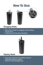 Catone Recycled Vacuum Tumbler w/ Slider Lid 20oz - 1602-37BKFront Catone Recycled Vacuum Tumbler w/ Slider Lid 20oz - 1602-37BKFront