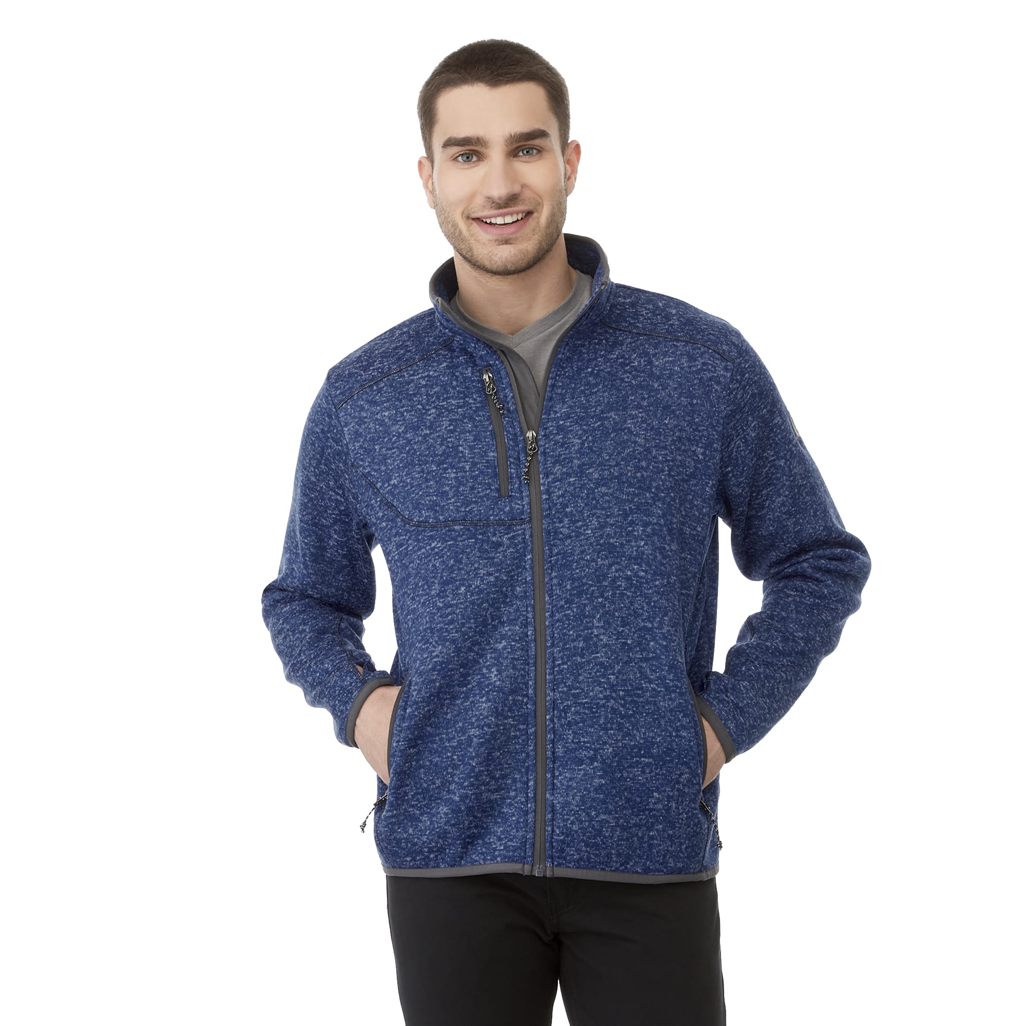 Men's TREMBLANT Sweater Knit Full Zip Jacket with Thumb Holes 1