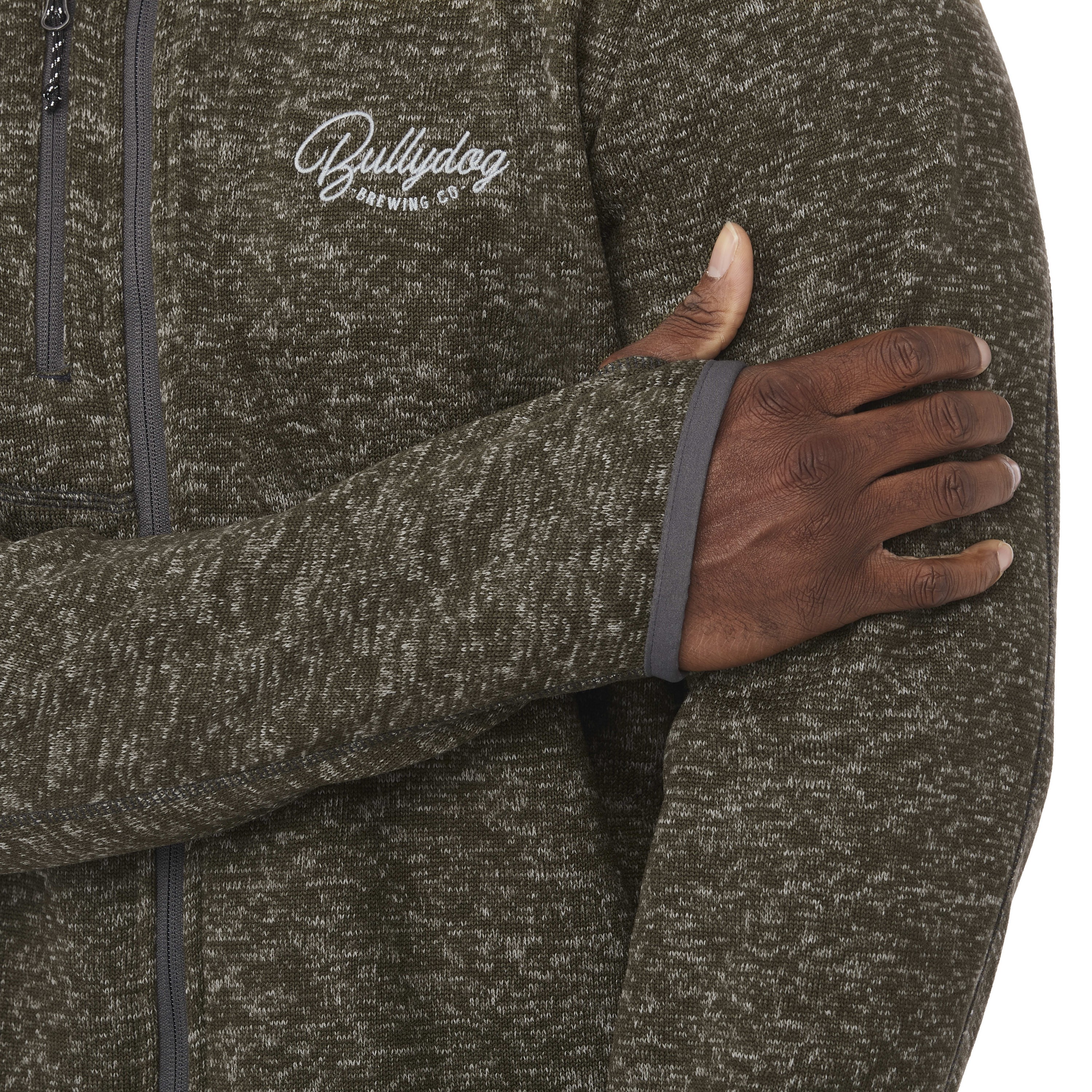 Men's TREMBLANT Sweater Knit Full Zip Jacket with Thumb Holes 1